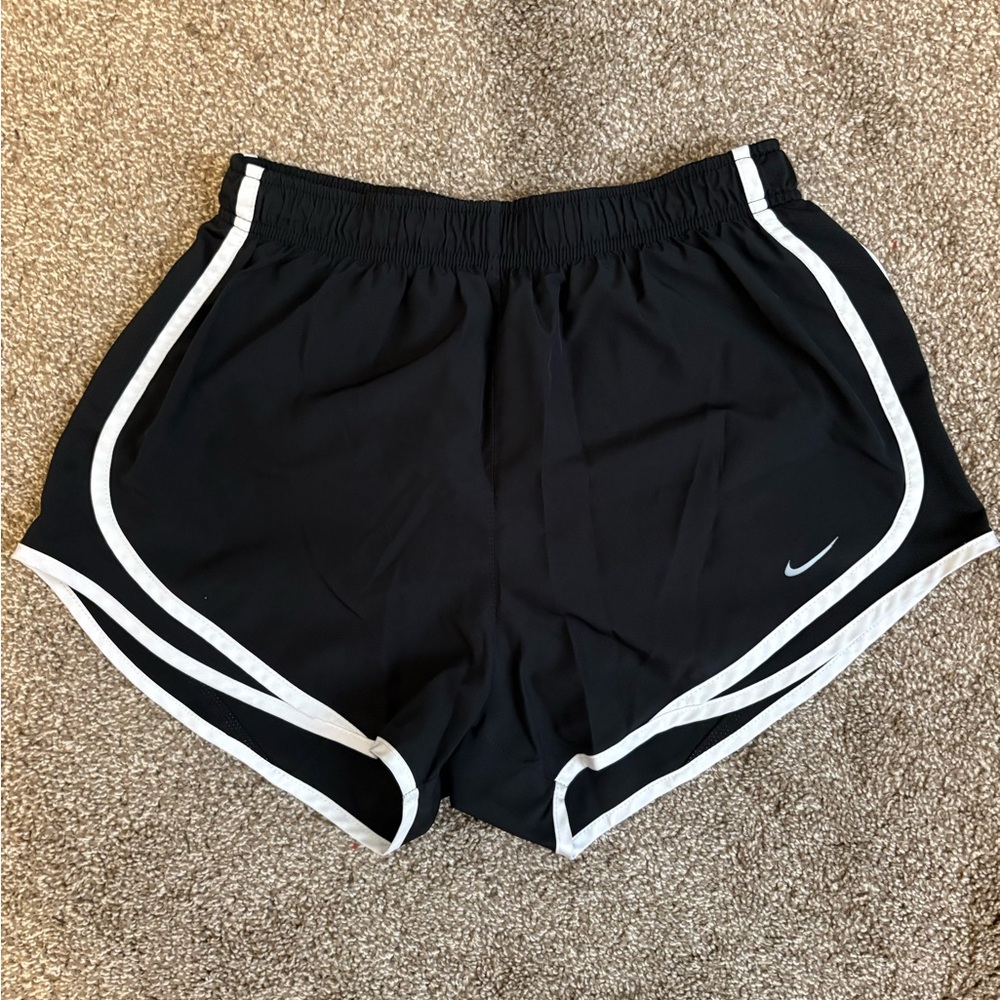 Nike Black & White Athletic Shorts with Elastic Waistband